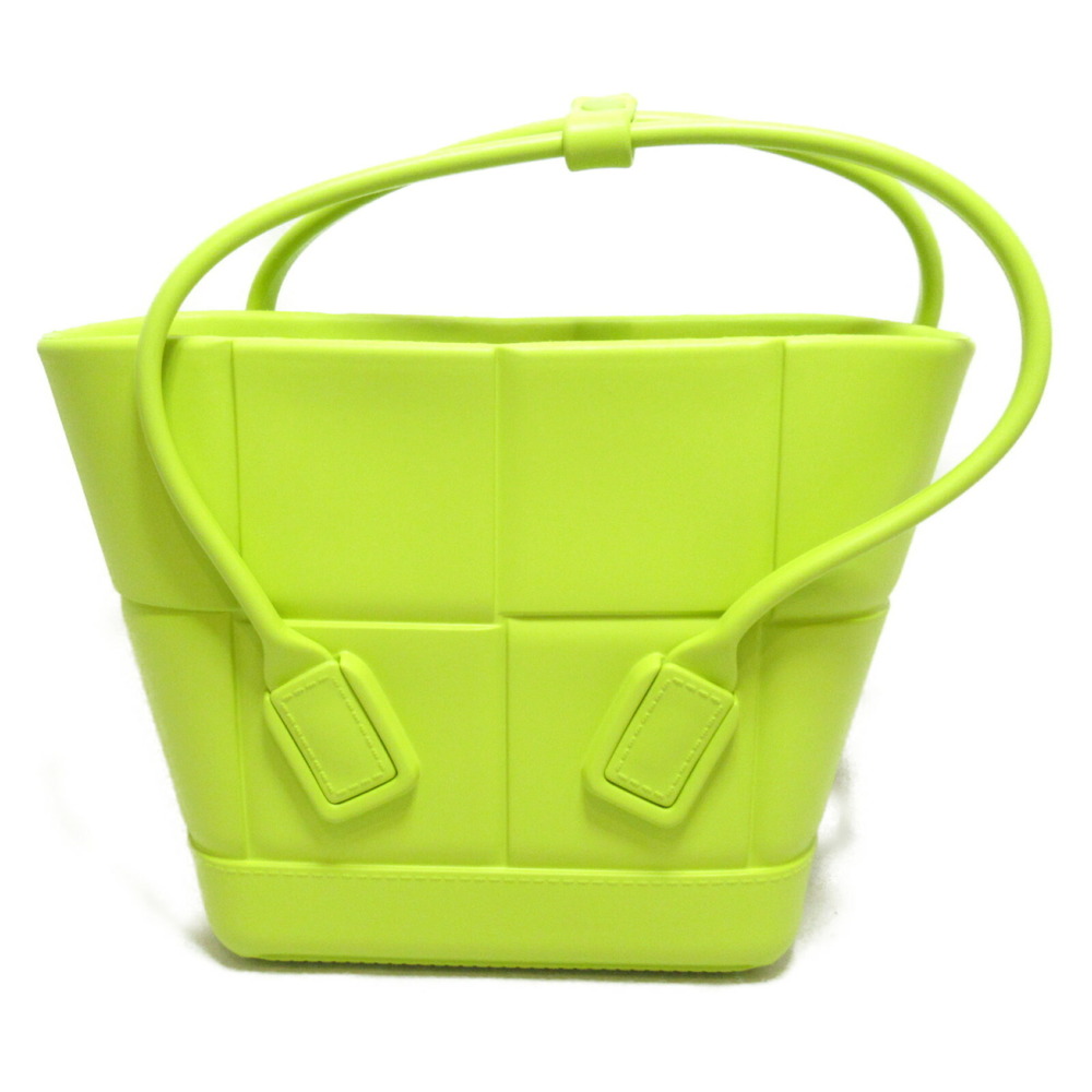 Bottega Veneta Arco Tote Handbag Rubber Yellow Lime